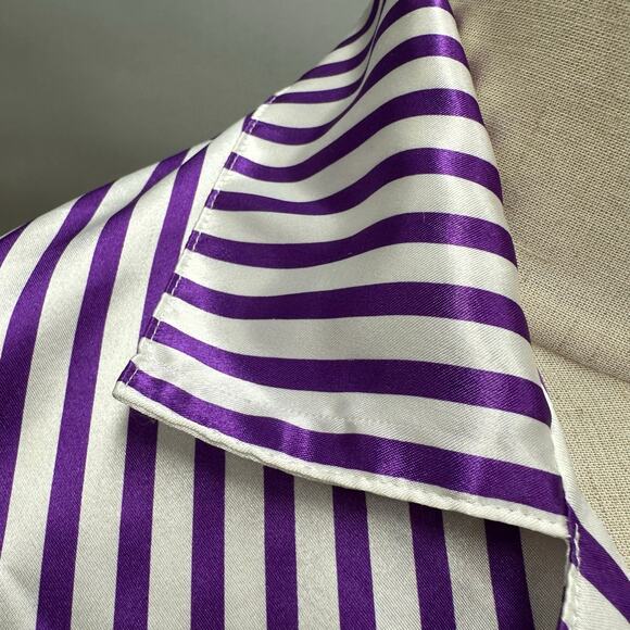 Vintage 90s Victoria's Secret Gold Label Striped satin Sleep Shirt size Small - Picture 7 of 13